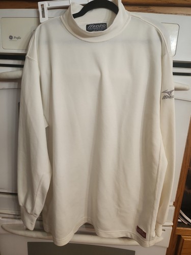 Mizuno, Mizuno Breath Thermo Mock Neck Sweater White L Vintage
