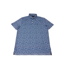 RLX Ralph Lauren Mens Blue Floral Performance Golf Polo Shirt Size M Stretch