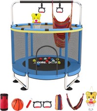 Trampoline for Kids, Adjustable Baby Toddler Trampoline with Basketball Hoop,...