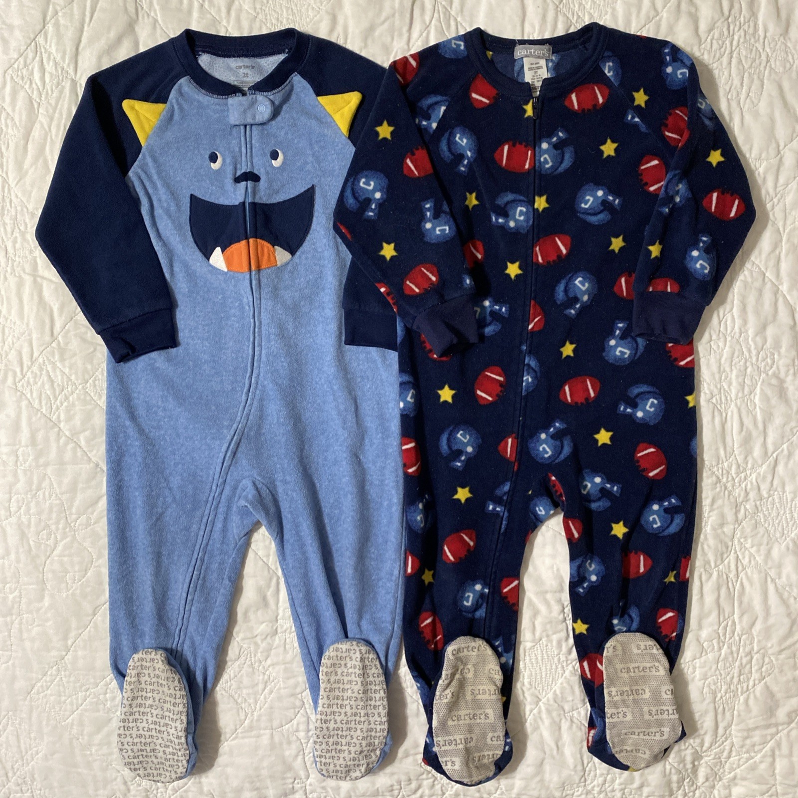 Lot of 2 - Carter's Footed Fleece Blanket Sleeper Pajama, 2T