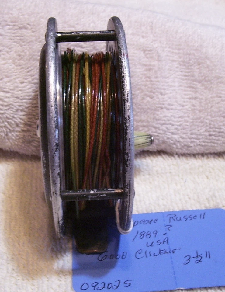 091025 VINTAGE SHAKESPEARE RUSSELL 1889 MOLINETE DE MOSCA ETIQUETA DE LEITURA - Imagem 4 de 4