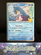 Pokemon Card Lapras 017/128 30th Celebration  Anniversary Holo Rare Near Mint