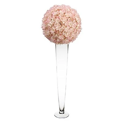 VASES trompette en verre transparent fête de mariage centres de table 60 cm / 24" - Photo 1/4