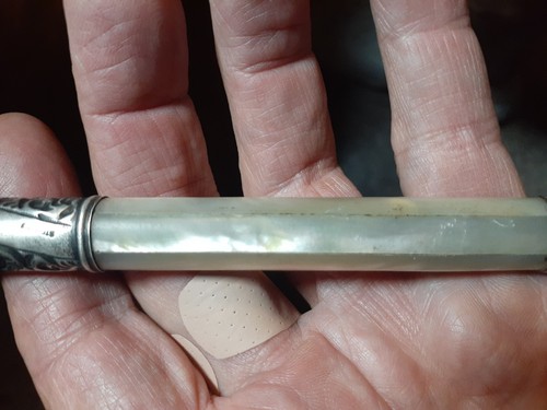 ANTIQUE UMBRELLA HANDLE STERLING AND PEARL - BEAUTIFUL ORNATE VICTORIAN DESIGN - Picture 3 of 6