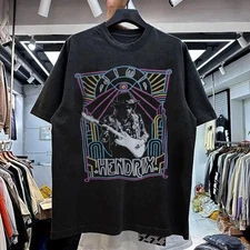 Jimi Hendrix Tour Shirt Graphic Charcoal Short Sleeve Unisex Shirt WA1929