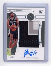2022 Panini National Treasures Blake Wesley Rookie Patch Autograph RC 78/99 #116