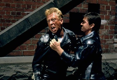 Steve Bisley and American actor Mel Gibson in Mad Max 1970s Movie Old Photo
