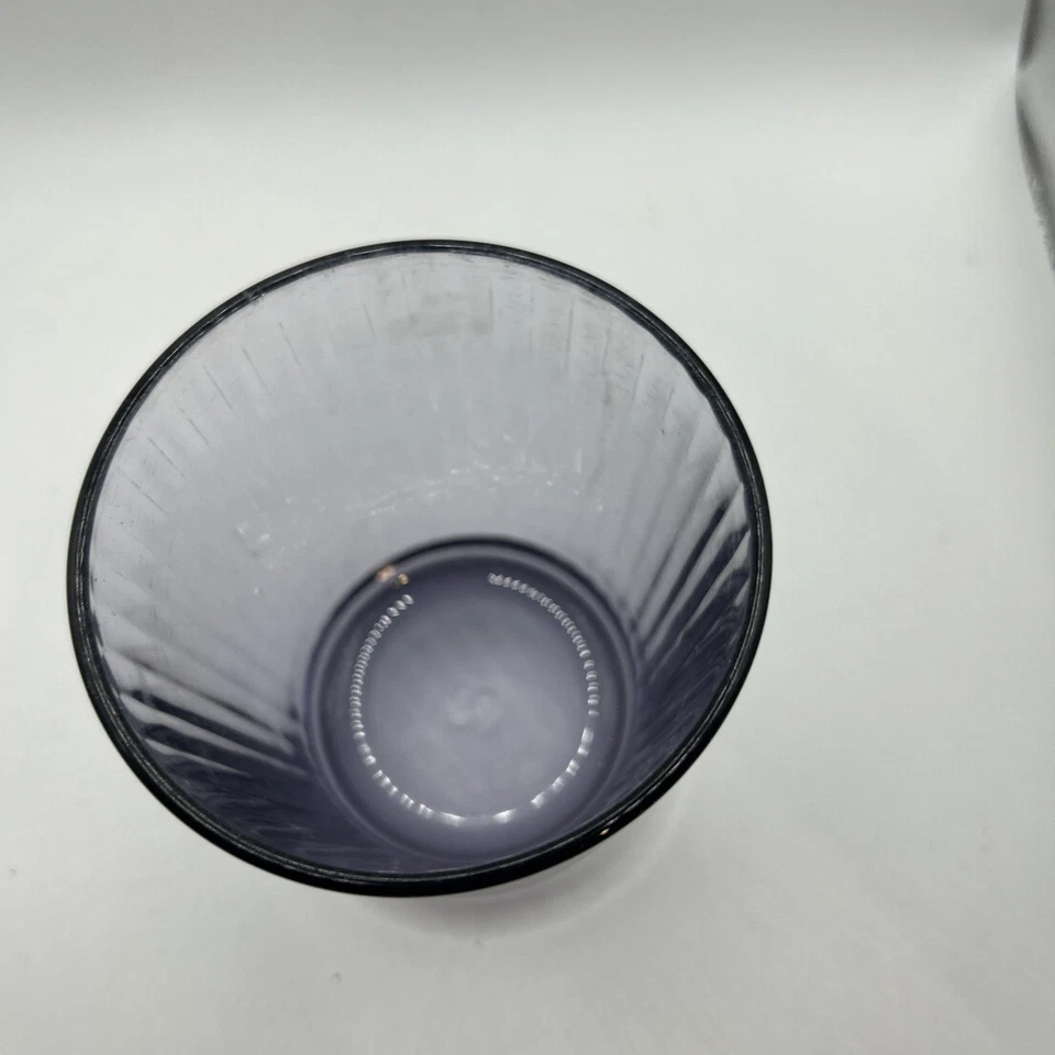 3 Vintage Pasabahce Vertical Line Optic Drinking  Glassware amethyst - Image 4 of 4