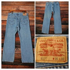 Levis 517 Jeans Mens 36X30 Boot Cut 100% Cotton Blue Denim 2007
