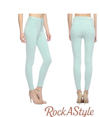 Cello Skinny Jeans, Juniors, Green High Rise, Stretch, Spandex, Sz 1,3,5,7,9,11
