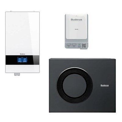 Buderus Wärmepumpen-Set | Logaplus M WLW186i-10 AR E W | 10 kW | weiß