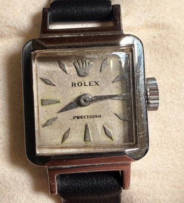 Rolex Precision (Genuine) Ref 9158 Vintage Square Tank Style Manual Wind Steel