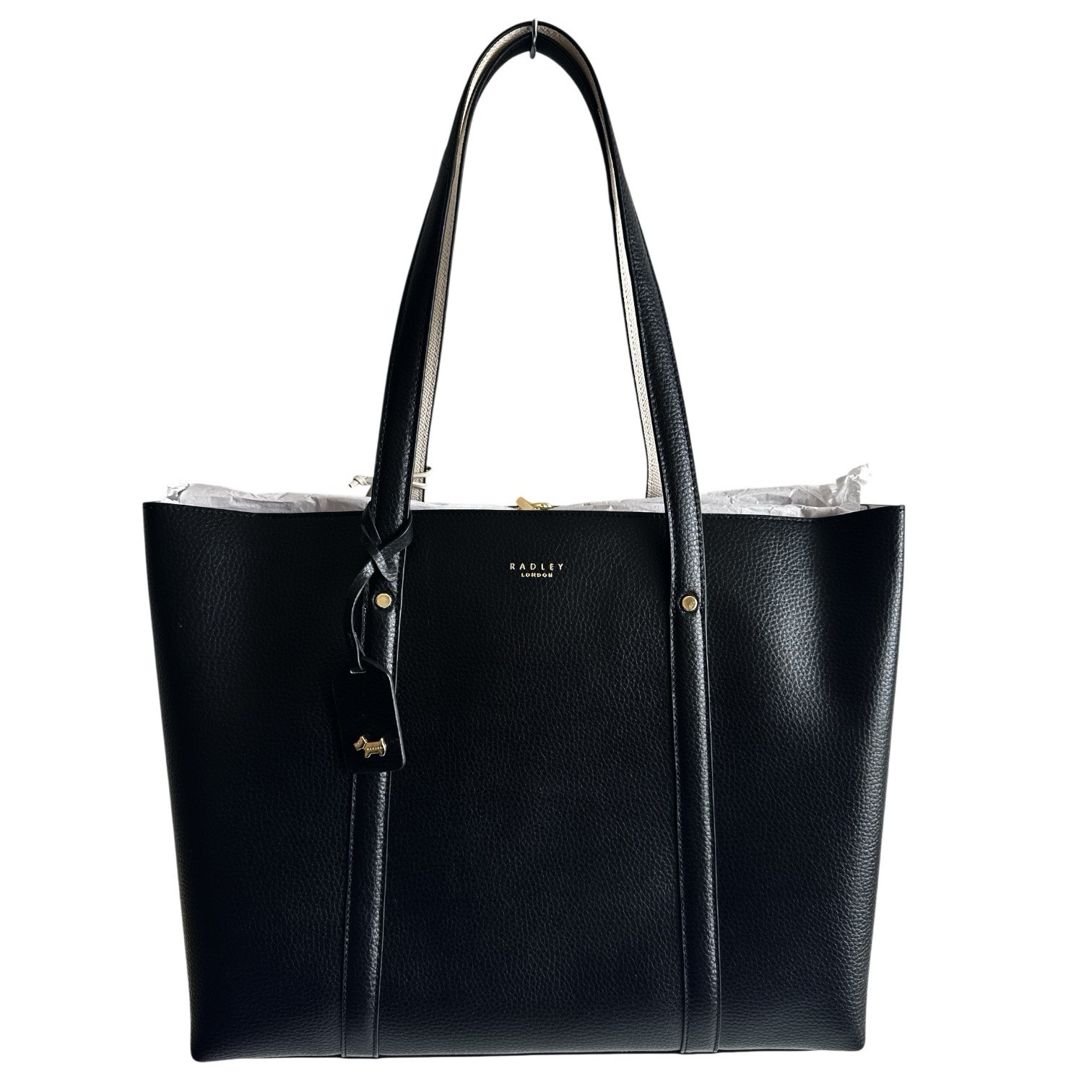 RADLEY Handbag Black Leather Large Laptop Work Tote Bag Smithfields Way RRP £279