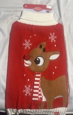 Rudolph The Red Nosed Reindeer Sweater PET Christmas Halloween Dog Costume XL