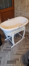 CLAIR DE LUNE - WHITE WICKER MOSES BASKET