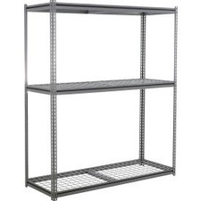 Industrial 3 Shelf Heavy Duty Boltless Shelving Z Beam Starter 72Wx24Dx96H Wire
