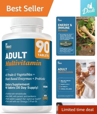Adult Multivitamin with Probiotics, 90 Tablets, , Immune and Energy Support