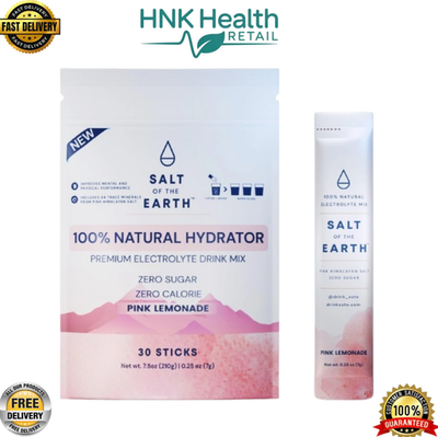 #ad Salt of the Earth Premium Electrolyte Drink Mix – Pink Lemonade 30 Sticks EXP 27 $29.99
