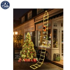10ft LED Christmas Ladder Lights with Climbing Santa - 8 Modes for Festive Cheer