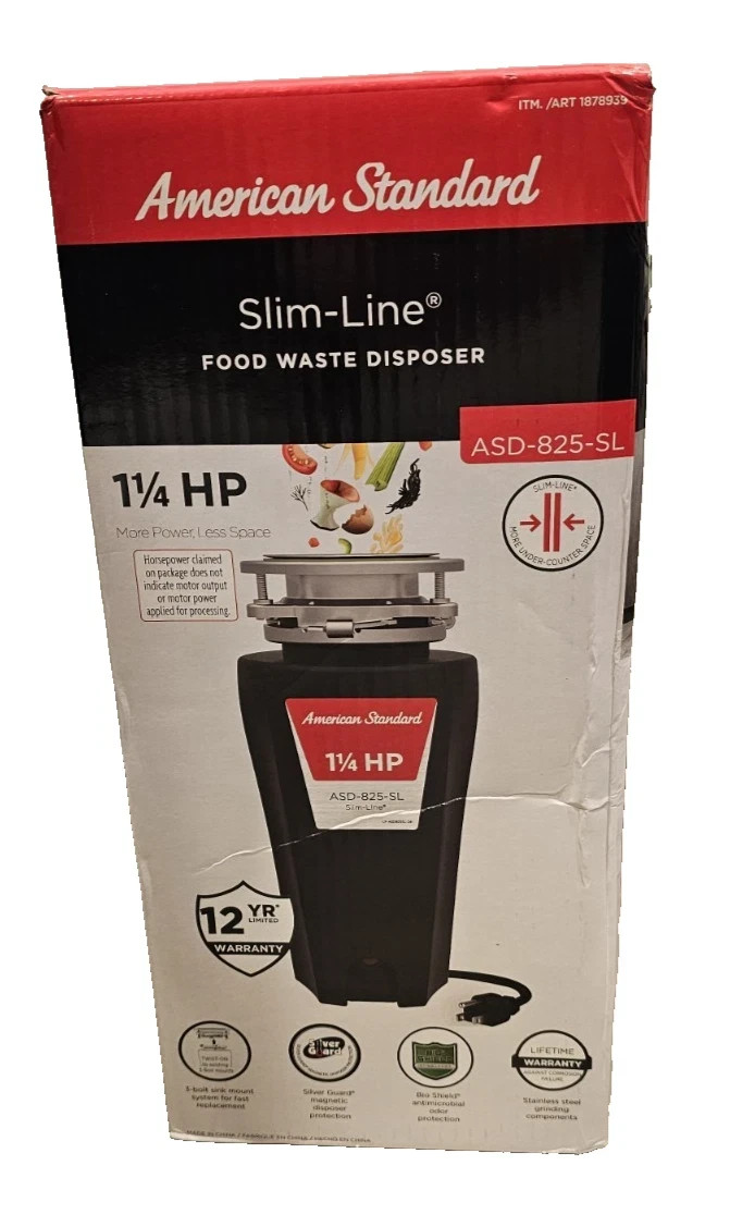 American Standard Slim Line 1.25HP Food Waste Disposer ASD-825-SL (Black)