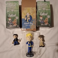 3 Fallout Collectable Figures Charisma Bobblehead  And 2 Funko Minis
