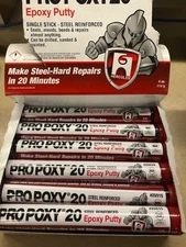 Lot of 6 New Hercules Pro Poxy 20 Steel Reinforced Two Part Epoxy Putty