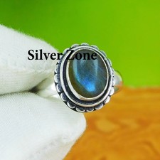 Labradorite Gemstone 925 Sterling Silver Handmade Jewelry Ring Size 5 to 13