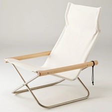 Sedia pieghevole Nychair X NY-10 bianca naturale disegnata da Nii Takeshi Japan nuova