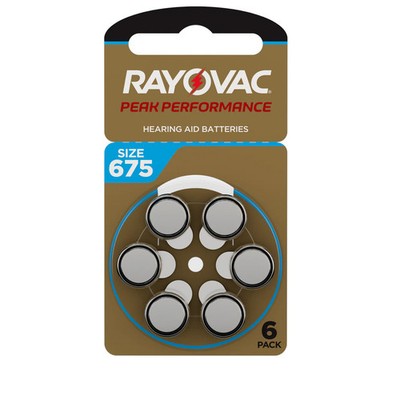 Rayovac PEAK Performance Hörgerätebatterien - 675 blau PR44 - (6er Blister)