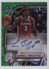 2024-25 Bowman U Chrome Green Shimmer Refractor Latrell Wrightsell #51 Auto 0ft3