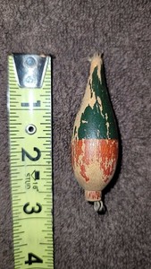 Vintage Wooden 3" Fishing Tackle Bobber 