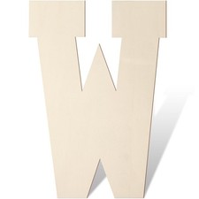 Large Wooden Letters 17 Inch, Big Wood W Shape Cutout 17 W