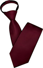 3.15"  8Cm  Mens Solid Satin Tie Pre-Tied Adjustable Zipper Necktie for Business