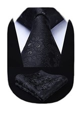 Extra Long Ties for Men Classic Floral Tie and XL,63 inches length B2-black