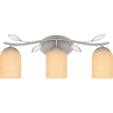 Brushed Nickel Three Light Bath from the Ulysses Collection