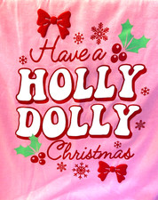 Dolly Parton DG PINK HOLLY DOLLY CHRISTMAS Sweatshirt MEDIUM DOLLAR GENERAL NEW