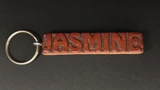 Keychain JASMINE Personalized Custom Name Fob Wood Key Ring Unique Gift Idea