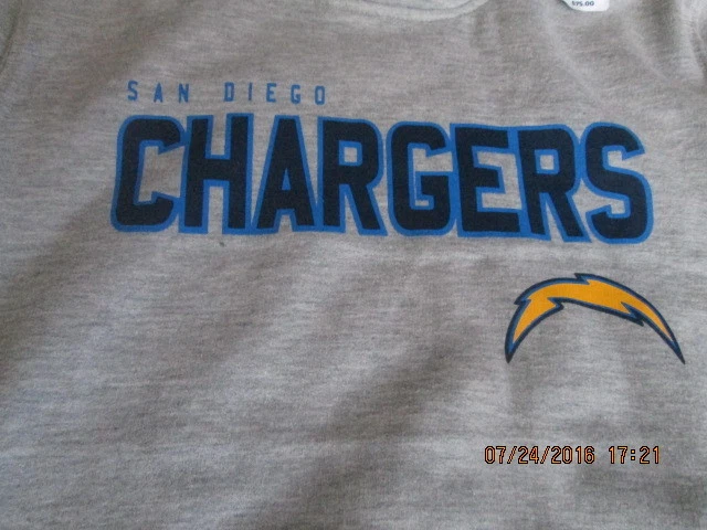 Boys San Diego Chargers Hoodie size L 14/16 Gray New with tags - Image 2 of 4