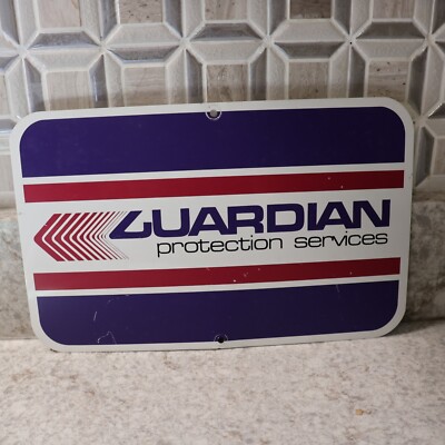 Protected by GUARDIAN Alarm System Metal Sign - 11'' x 7'' -SEE PIC