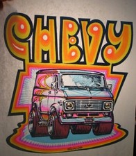 CHEVY SURFER VAN VINTAGE 1970's AMERICANA IRON ON TRANSFER -NICE, B-25