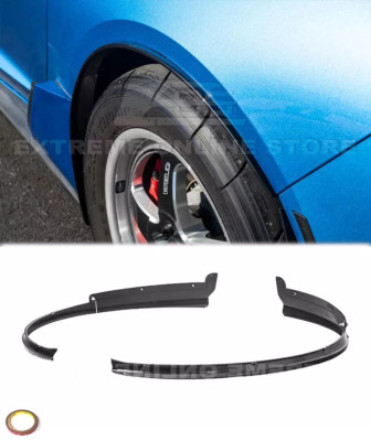 Pair CARBON FLASH METALLIC Rear Fender Flares For 14-19 Corvette C7 Base Quarter
