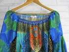 She & Hers womens top blouse multicoloured embellished S, 10 SHEER