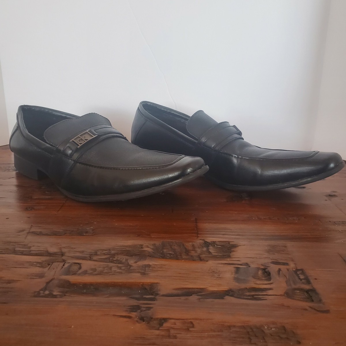 NWT mens Calvin Klein Bartley slip on black leather loafers size 14 Calvin Klein Mens Bartley Black Leather Loafers Shoes - Size  main image 2