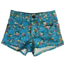 FARM RIO Early Brazil Vintage Denim Floral Button Fly Shorts EU Sz 36 US Size S