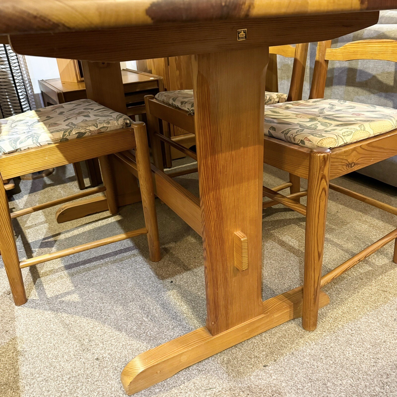 Vintage Ercol Refectory Dining/Kitchen Table & 4 Ladderback Chairs eBay