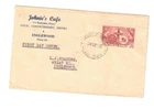 Australia 1955 3 1/2d Resp Govt on JOHNIES CAFE FDC,cds INGLEWOOD Qld