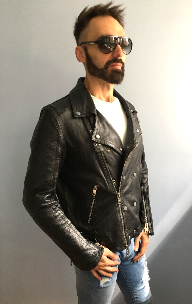 Burberry Prorsum iconic rare black leather motorcycle biker Burberry Prorsum iconic rare black leather motorcycle biker