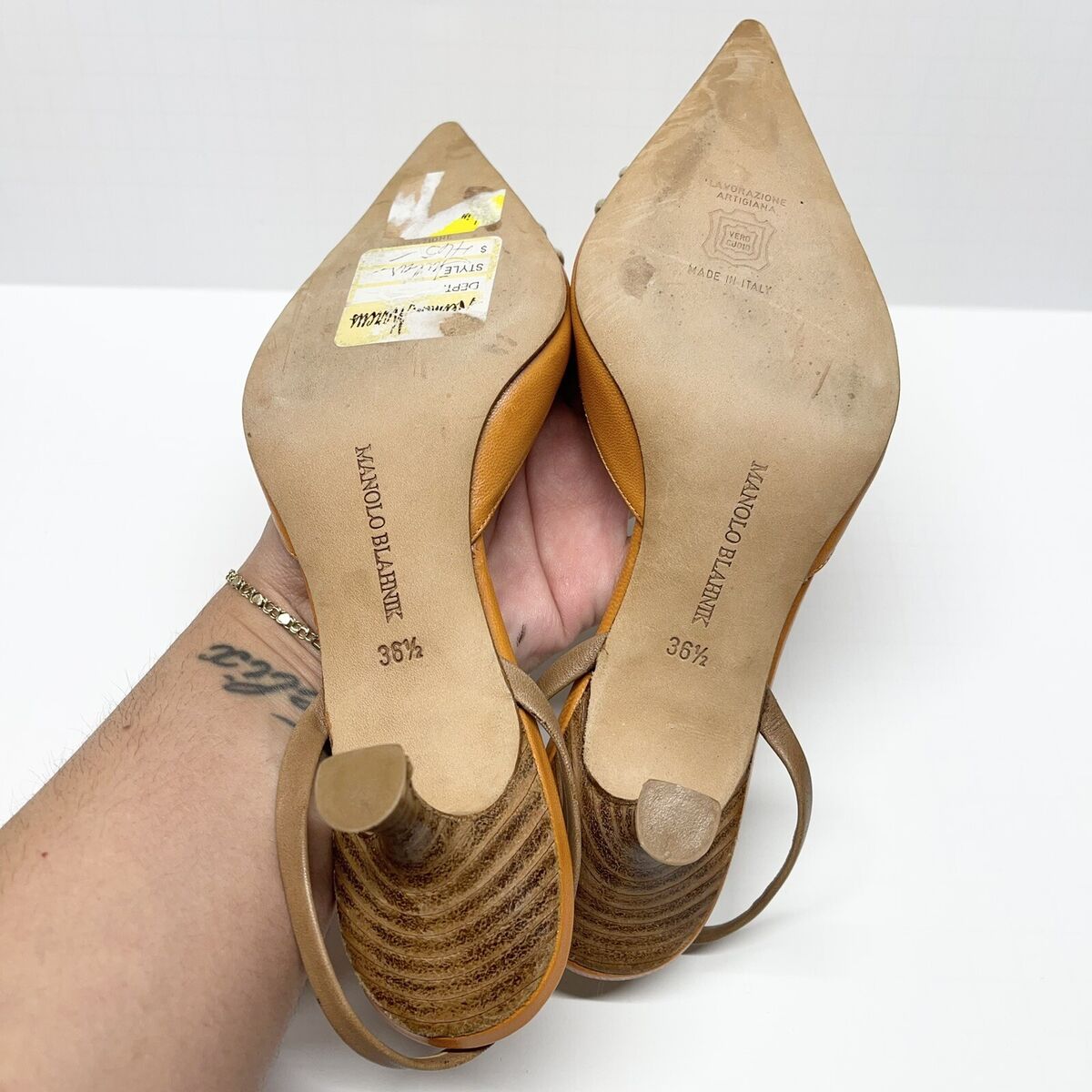 Manolo Blahnik Lace Up Mules Vintage Slingback Heels Size 36 Manolo Blahnik Lace Up Mules Vintage Slingback Heels Size 36