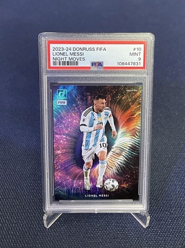 2023-24 Donruss FIFA LIONEL MESSI Night Moves #10 SSP Case Hit PSA 9