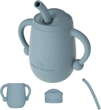 100 Silicone Baby Training Cup Shatterproof Straw Open Cup 4oz 6 Months